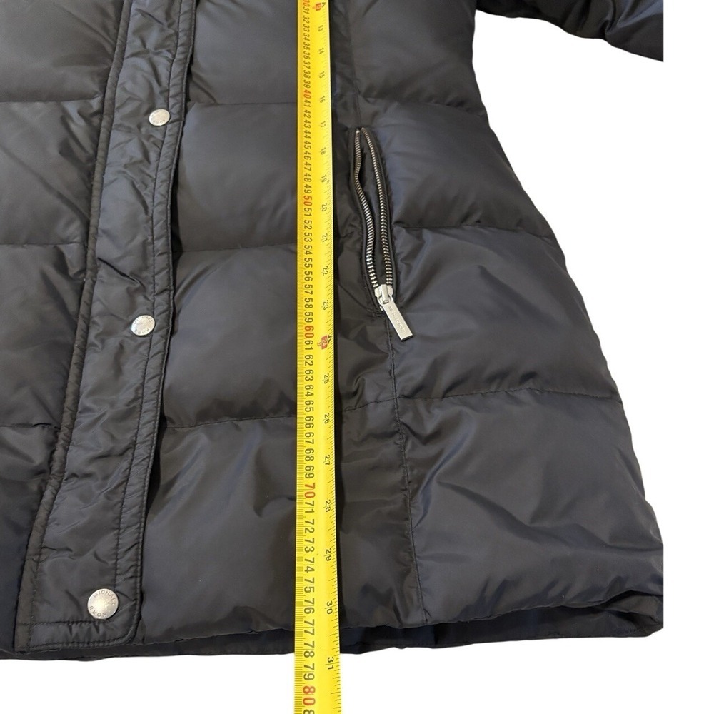 Michael Kors Black Puffer Coat Quilted Down Fill Zip Front Collar Medium - Picture 6 of 6